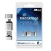 MediaRange Micro USB and USB Flash Drive 8GB for Smartphones, Tablets and PC 06058